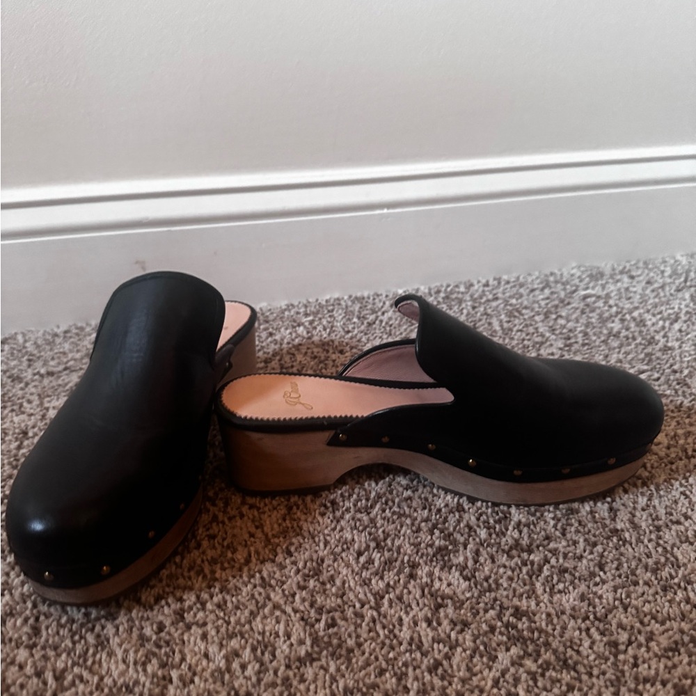 J. Crew Black Leather Clogs - Picture 4 of 7